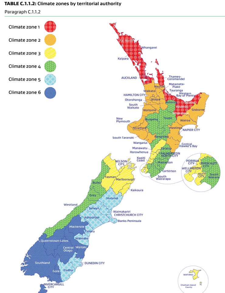 mbie nz building code climate zones