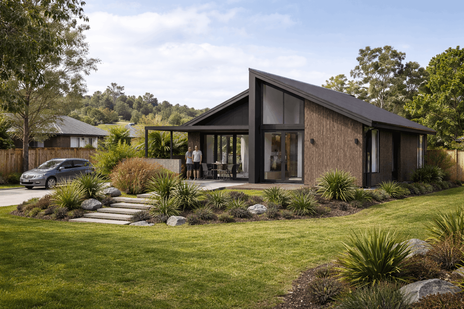 finished nzcb studio home in new zealand suburb