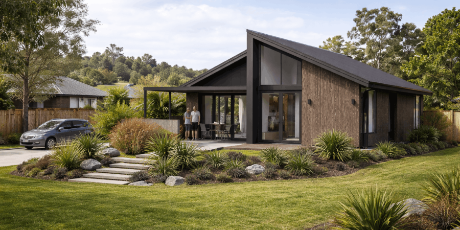 finished nzcb studio home in new zealand suburb