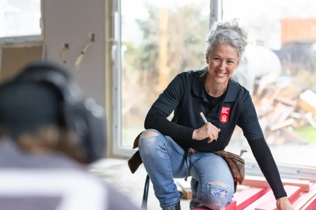 niamh working on a site as a nzcb member