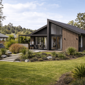 Finished NZCB Studio home in New Zealand suburb
